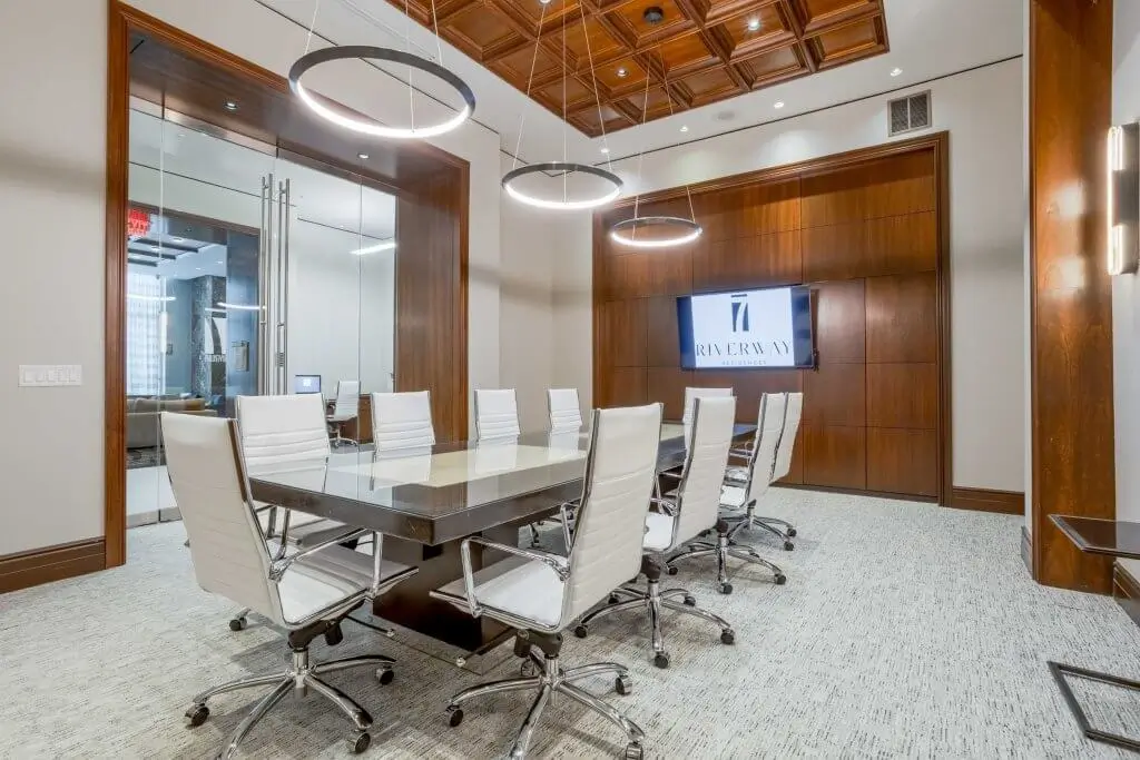 7 riverway apartments in houston tx conference room coworking space